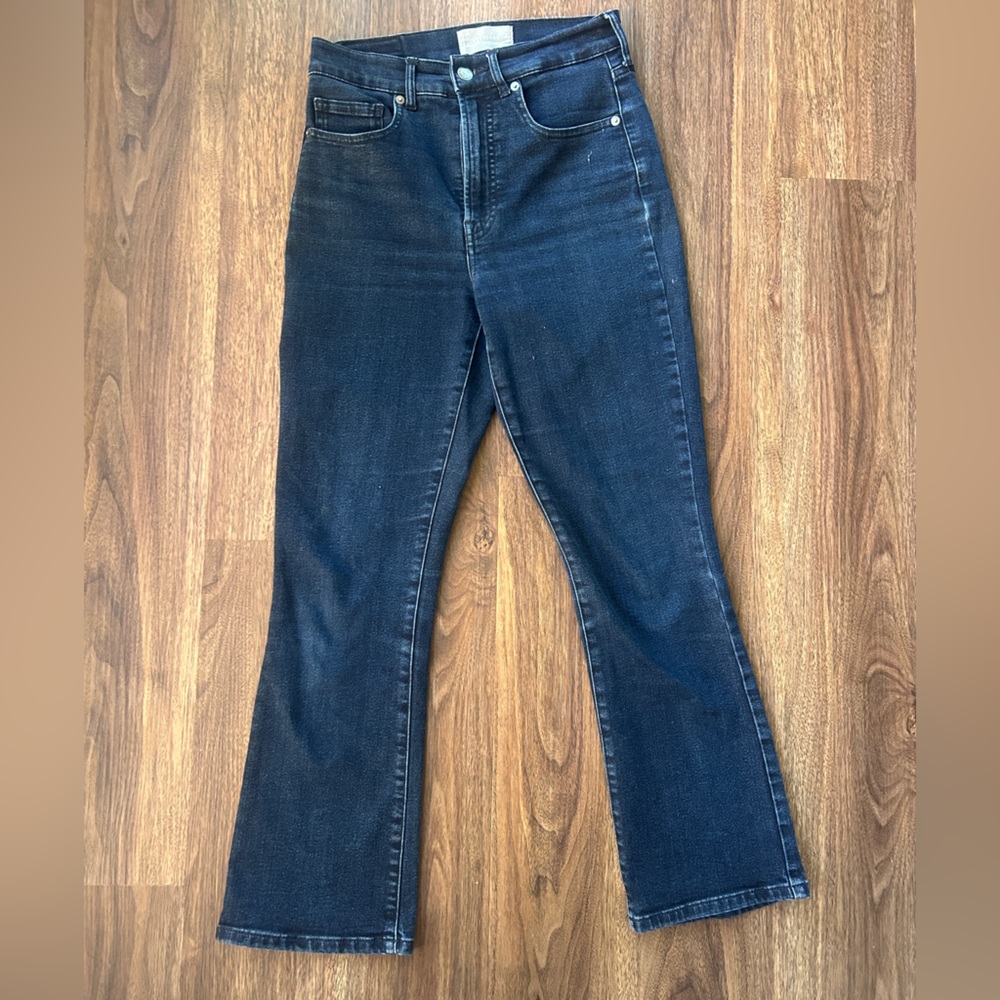 EVERLANE The Authentic Stretch Slim Bootcut Jean Dark Wash Casual Denim Size 26 - Picture 3 of 14